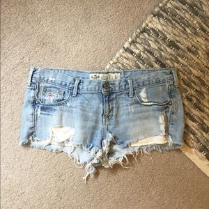 Hollister Low Rise Jean Shorts-Destroyed look.